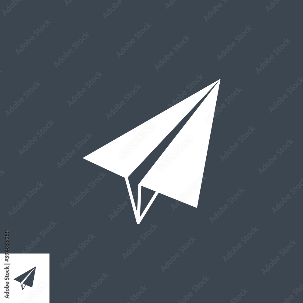 Paper Airplane related vector glyph icon. Isolated on black background. Vector illustration. Paper Airplane related vector glyph icon. Isolated on black background. Vector illustration.