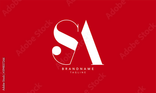 Alphabet letters Initials Monogram logo SA, AS, S and A