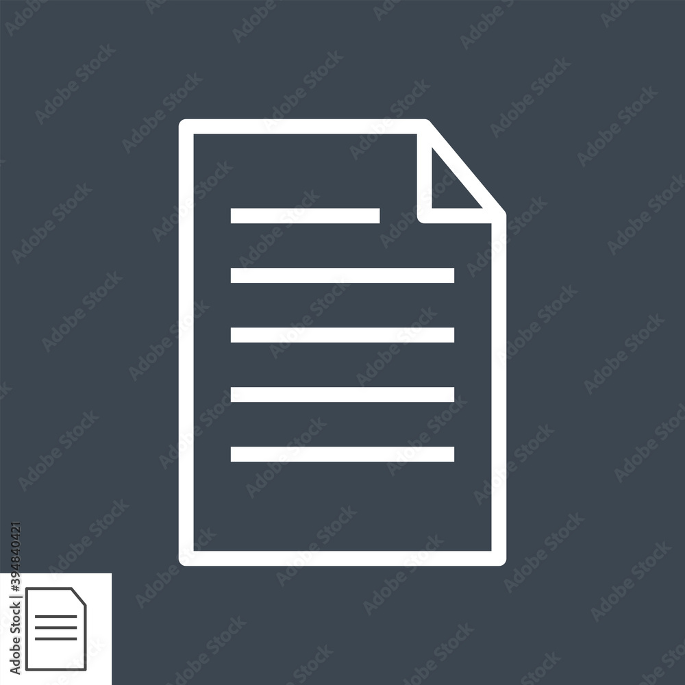 Paper Thin Line Vector Icon Isolated on the Black Background. Paper Thin Line Vector Icon Isolated on the Black Background.