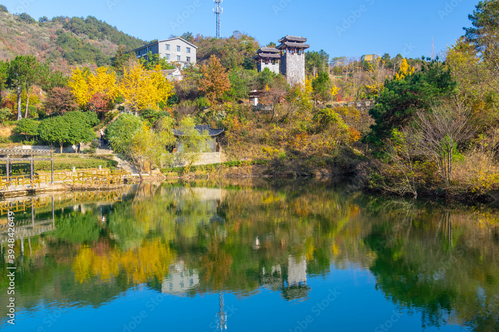 Late, autumn, scenery, of, Qingliangzhai, Scenic, Area, in, Wuhan, Hubei