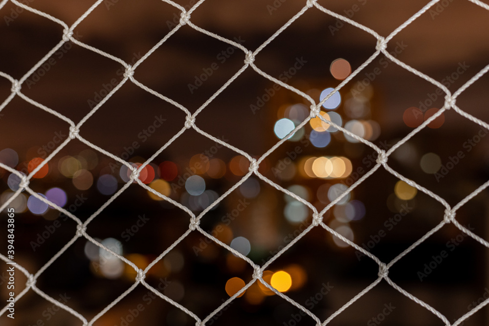 Fototapeta premium Blurry and bokeh view of a window with protection screen