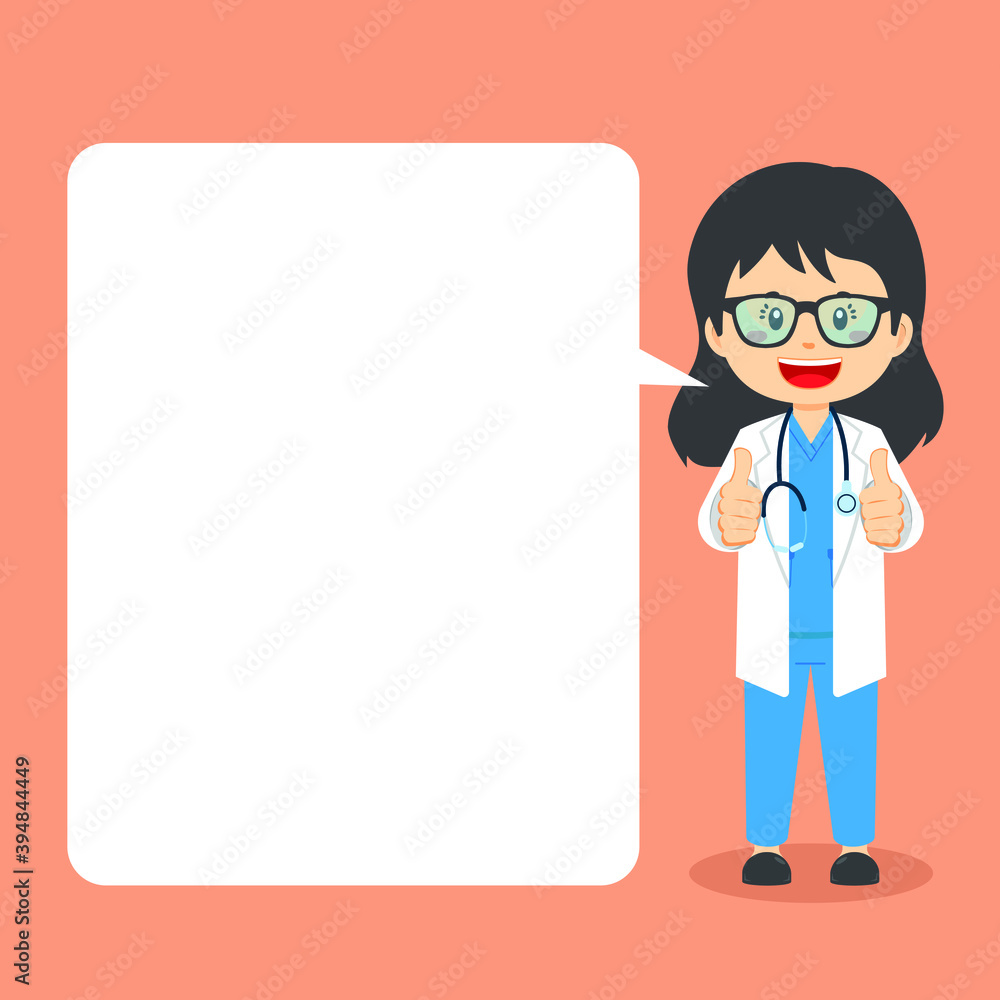 Doctor Making Thumb Up with Speech Bubbles Doctor Making Thumb Up with Speech Bubbles