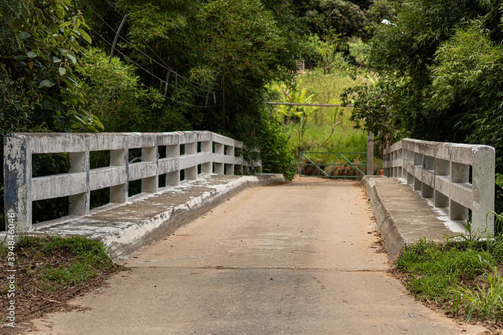 Old cement bridge on the road