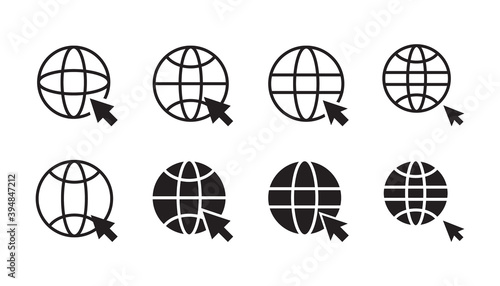 Go to web icon set. Vector graphic illustration. Suitable for website design, logo, app, template, and ui. 