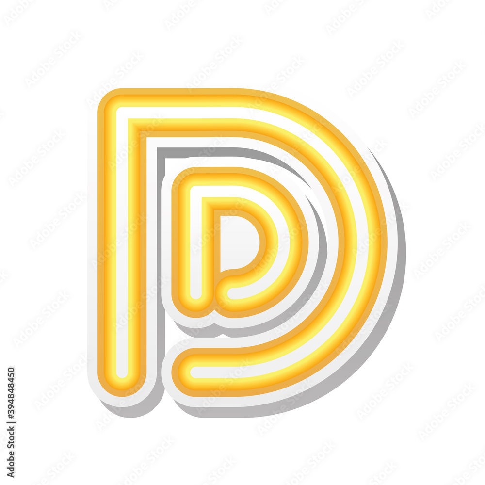 letter D in orange neon font letter D in orange neon font