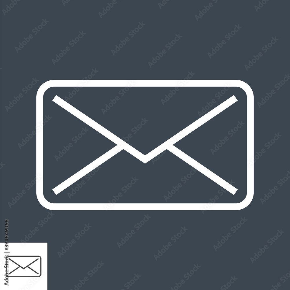 Mail Thin Line Vector Icon. Flat icon isolated on the black background. Editable EPS file. Vector illustration. Mail Thin Line Vector Icon. Flat icon isolated on the black background. Editable EPS file. Vector illustration.
