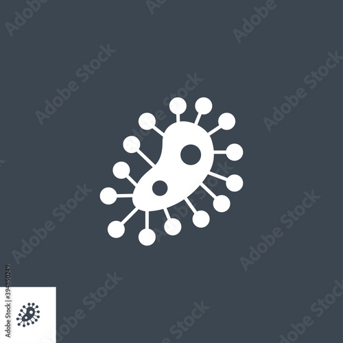 Microbe related vector glyph icon. Isolated on black background. Vector illustration.