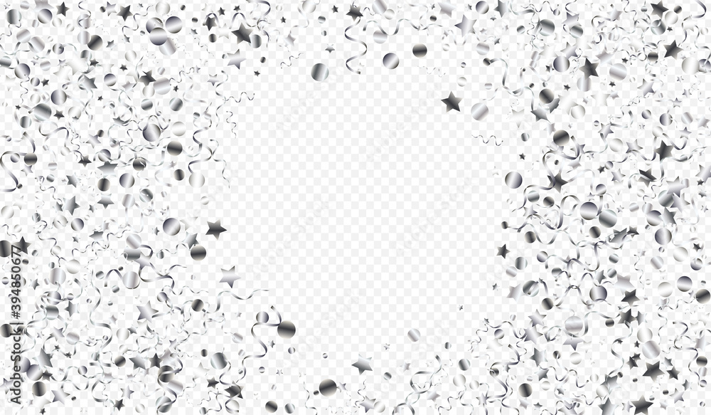 Obraz premium Silver Streamer Party Vector Transparent