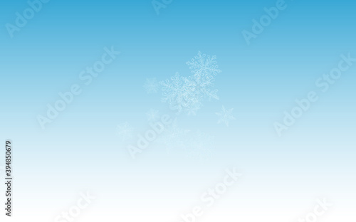 Gray Snowflake Vector Blue Background. Xmas Snow 