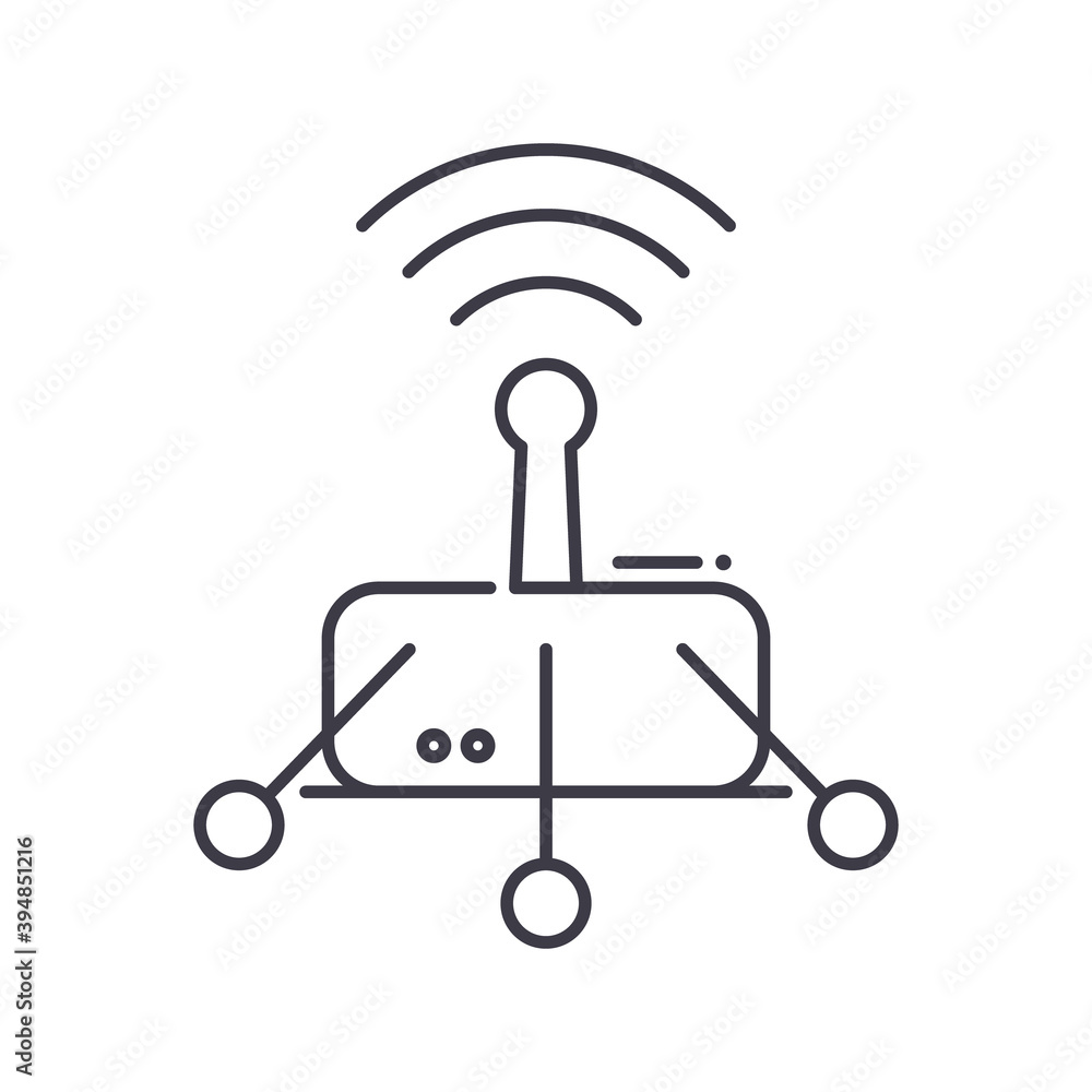 Wifi hotspot service icon, linear isolated illustration, thin line vector, web design sign, outline concept symbol with editable stroke on white background. Wifi hotspot service icon, linear isolated illustration, thin line vector, web design sign, outline concept symbol with editable stroke on white background.