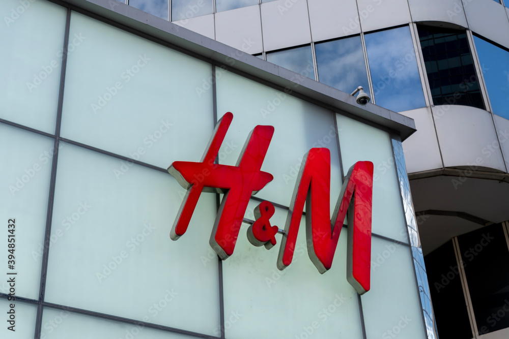Toronto, Canada - November 9, 2020: A close up H&M store sign is shown in  Toronto. Hennes & Mauritz AB is a Swedish multinational clothing-retail  company. Stock Photo | Adobe Stock