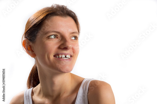 Emotional portrait of beautiful longhaired young woman