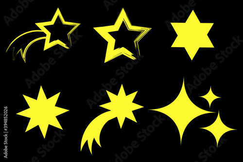 Doodle comet stars drawn  great design for any purposes. Winter illustration. Stock image. EPS 10.