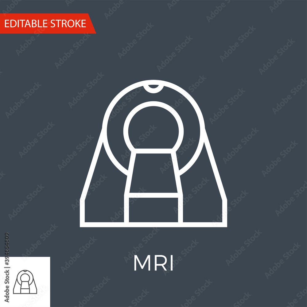 MRI Thin Line Vector Icon. Flat Icon Isolated on the Black Background. Editable Stroke EPS file. Vector illustration. MRI Thin Line Vector Icon. Flat Icon Isolated on the Black Background. Editable Stroke EPS file. Vector illustration.