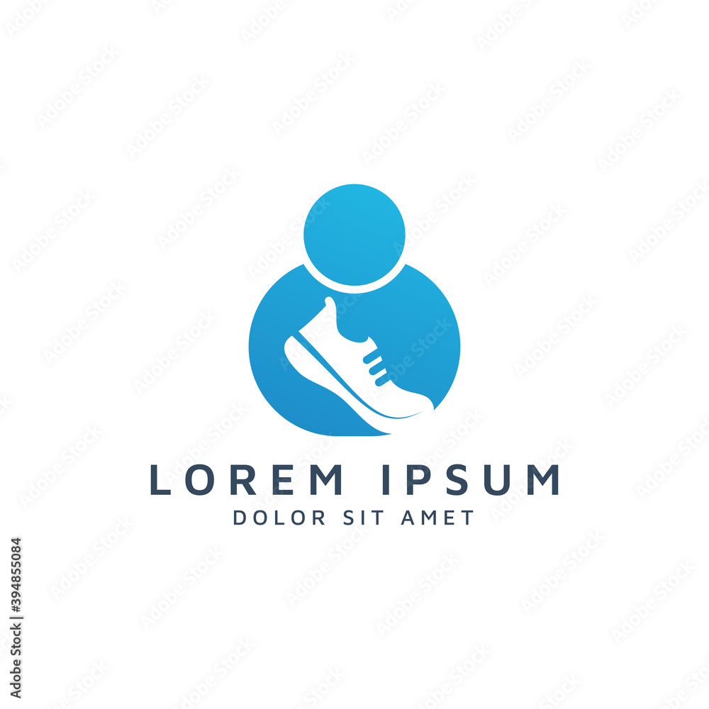 people and shoes negative space logo design people and shoes negative space logo design
