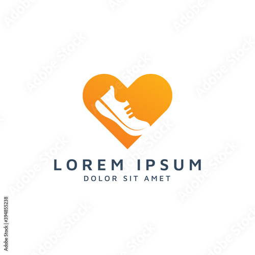 heart and shoes negative space logo design