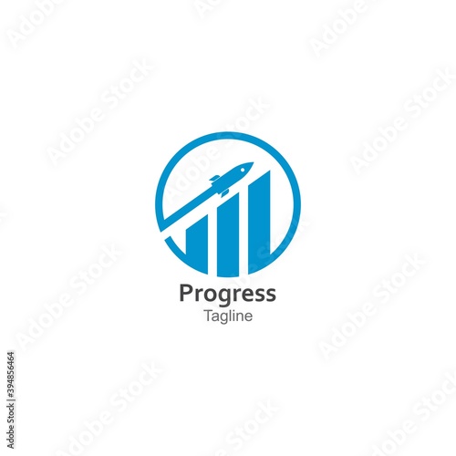 rocket progress logo,good progress logo vector icon illustration