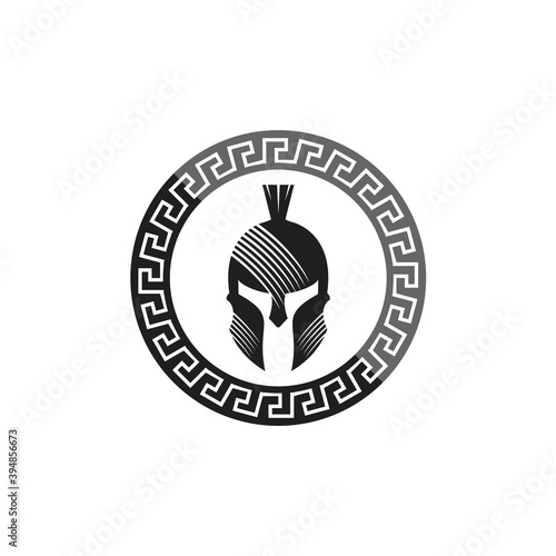 Vector sign. Spartan helmet. Logo symbol