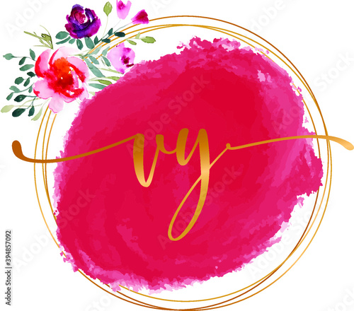 VY V Y initial watercolor abstract  logo template vector image.
