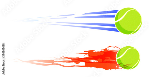 fast tennis ball flies with great speed. Sport equipment. Symbol for mobile application or web. Vector