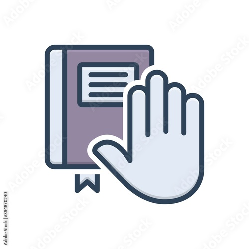Color illustration icon for swear