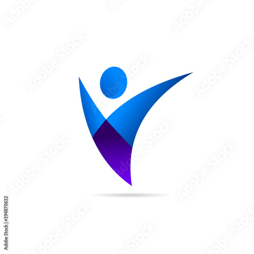 wellness people logo with happy people concept
