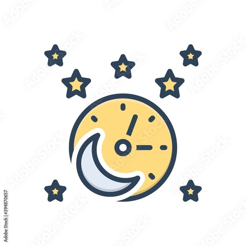 Color illustration icon for tonight