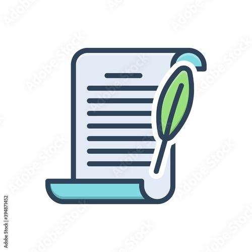 Color illustration icon for poem