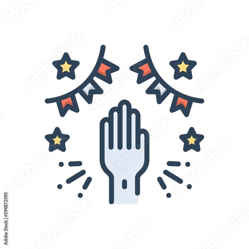 Color illustration icon for involve