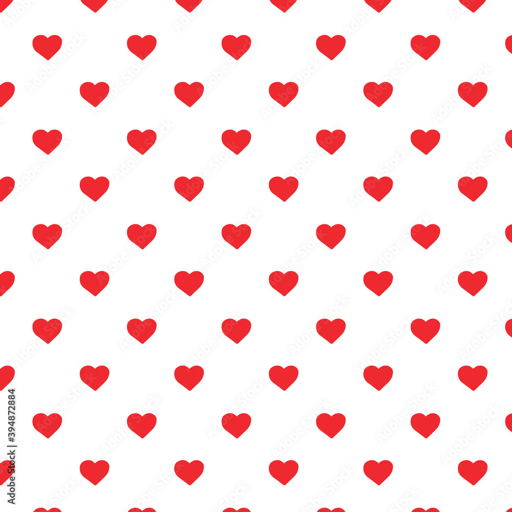 Valentin's red heart pattern. Seamless background