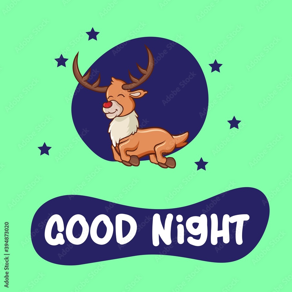 Fototapeta premium Christmas reindeer character for design needs with a winter theme like a logo girft card or greeting card and etc