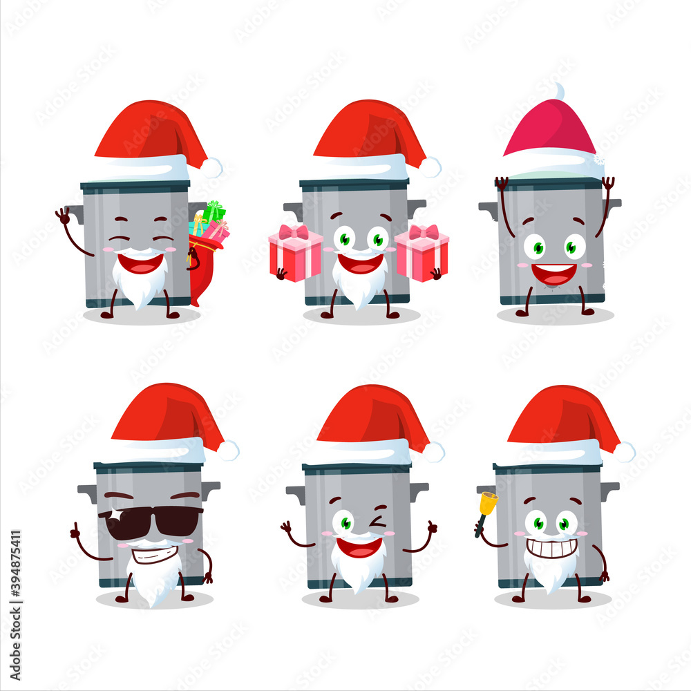 Santa Claus emoticons with cooking pan cartoon character