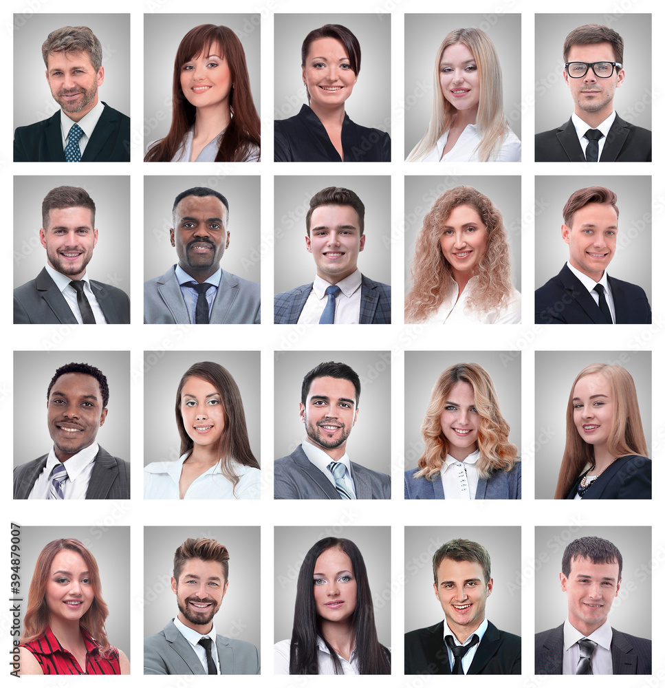 collage of portraits of successful young businessmen collage of portraits of successful young businessmen