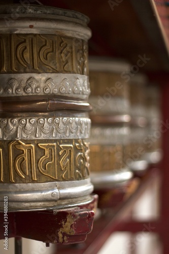 Tibetan prayer wheel at a monastery