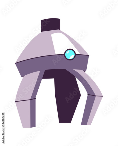Metal arm for manipulation, part of a robot or industrial machine, cartoon vector illustration