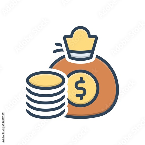 Color illustration icon for amount