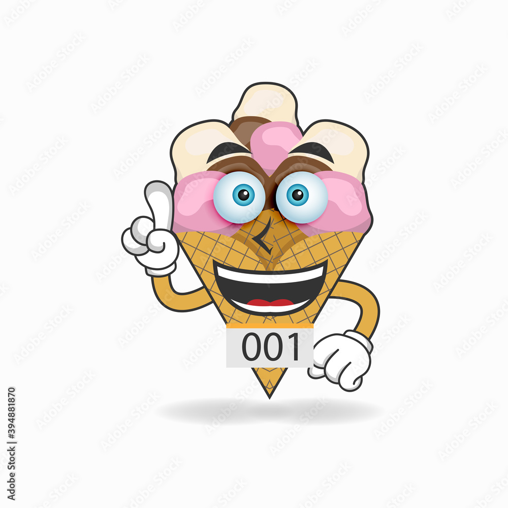 The Ice Cream mascot character becomes a running athlete. vector illustration