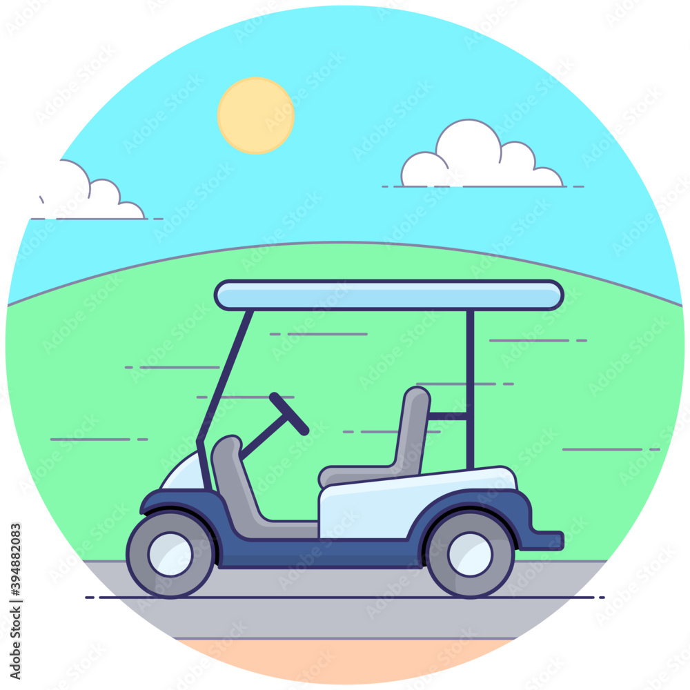 Golf Car Vector 