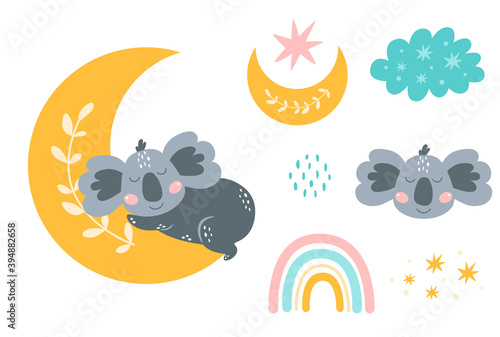 Canvas Print Good night isolated elements