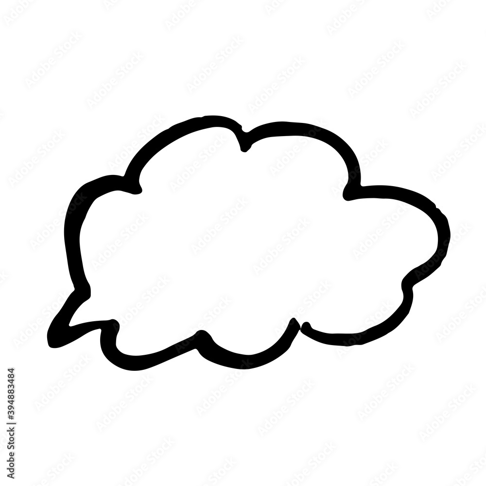 Hand drawn brush grunge speech bubble. Vector illustration. Hand drawn brush grunge speech bubble. Vector illustration.