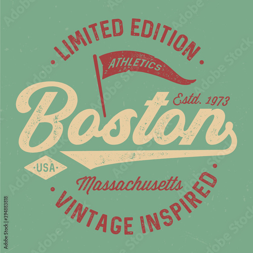 Boston Athletics - Vintage Tee Design For Printing
