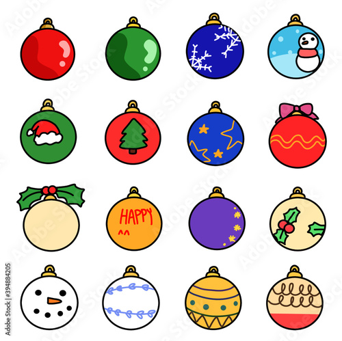 set of christmas balls