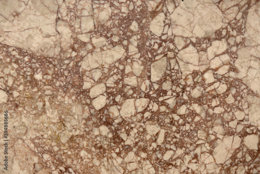 Marble brown stone texture. Light wall background.