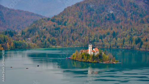 Wallpaper Mural An island on Lake Bled, Slovenia  Torontodigital.ca