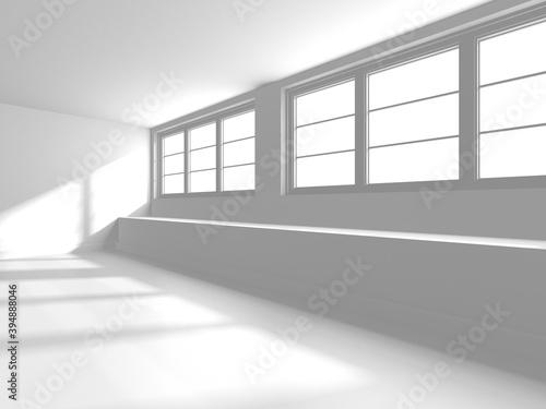 Illuminated corridor interior design. Empty Room Interior Background