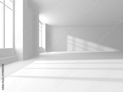 Abstract White Room Architecture Design Concept