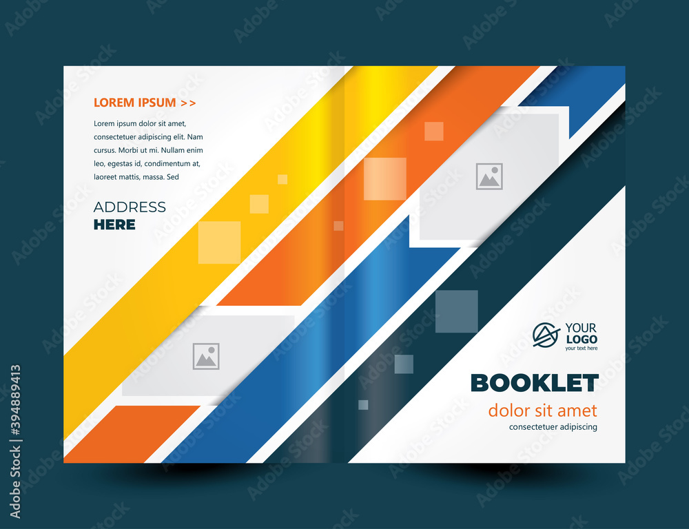 Brochure cover Stripes theme design template. Cmyk color profile