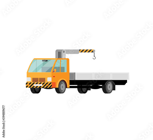 Car vector icon. Tow truck, crane, truck or evacuator