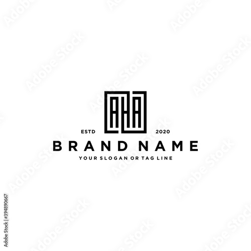 letter AHA square logo design vector