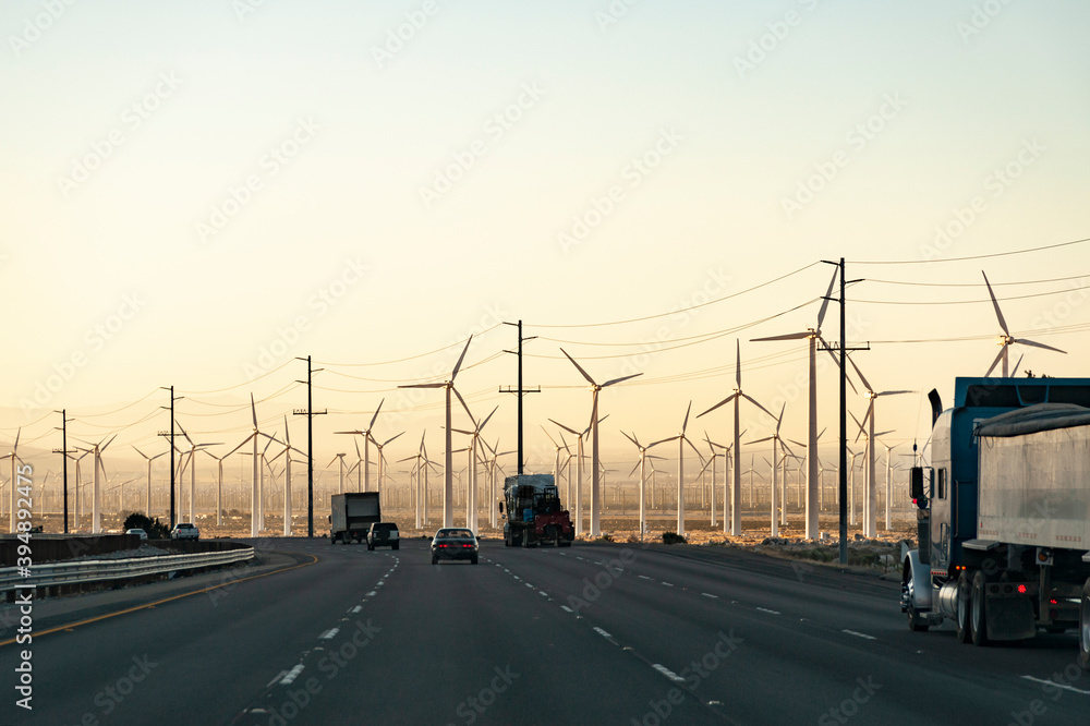 Huge wind farm in Palm Desert California